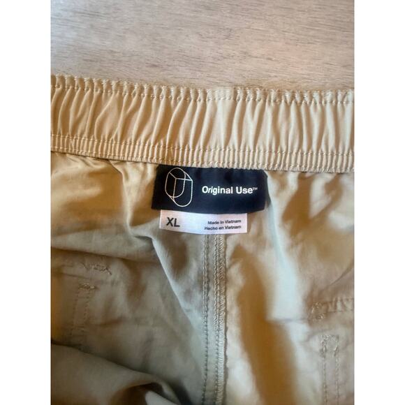 Original USA Pants Mens XL Beige Slash Pockets Elastic Waistband Comfort Preppy - Picture 3 of 5